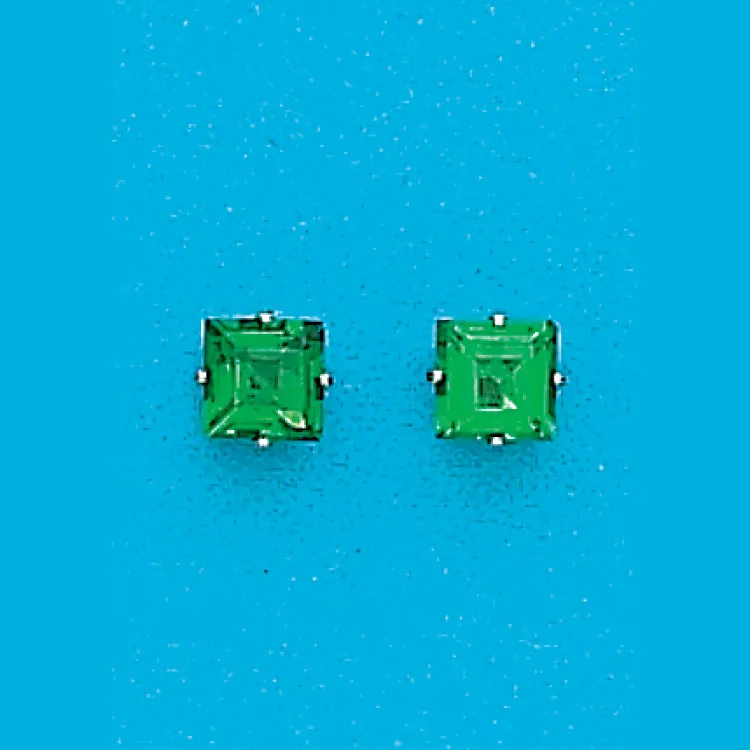 6mm Square Green CZ