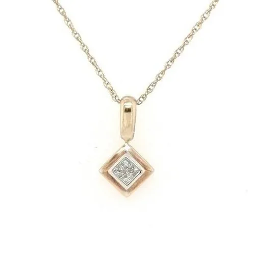 9ct Illusion set Diamond Pendant