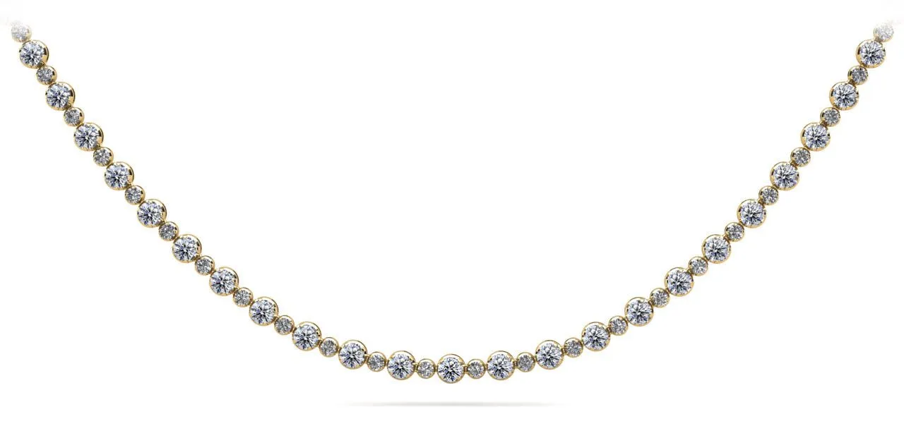 Alternating Diamonds Diamond Necklace with 5.18 ct.(finished) 1.5mm, 2.5mm