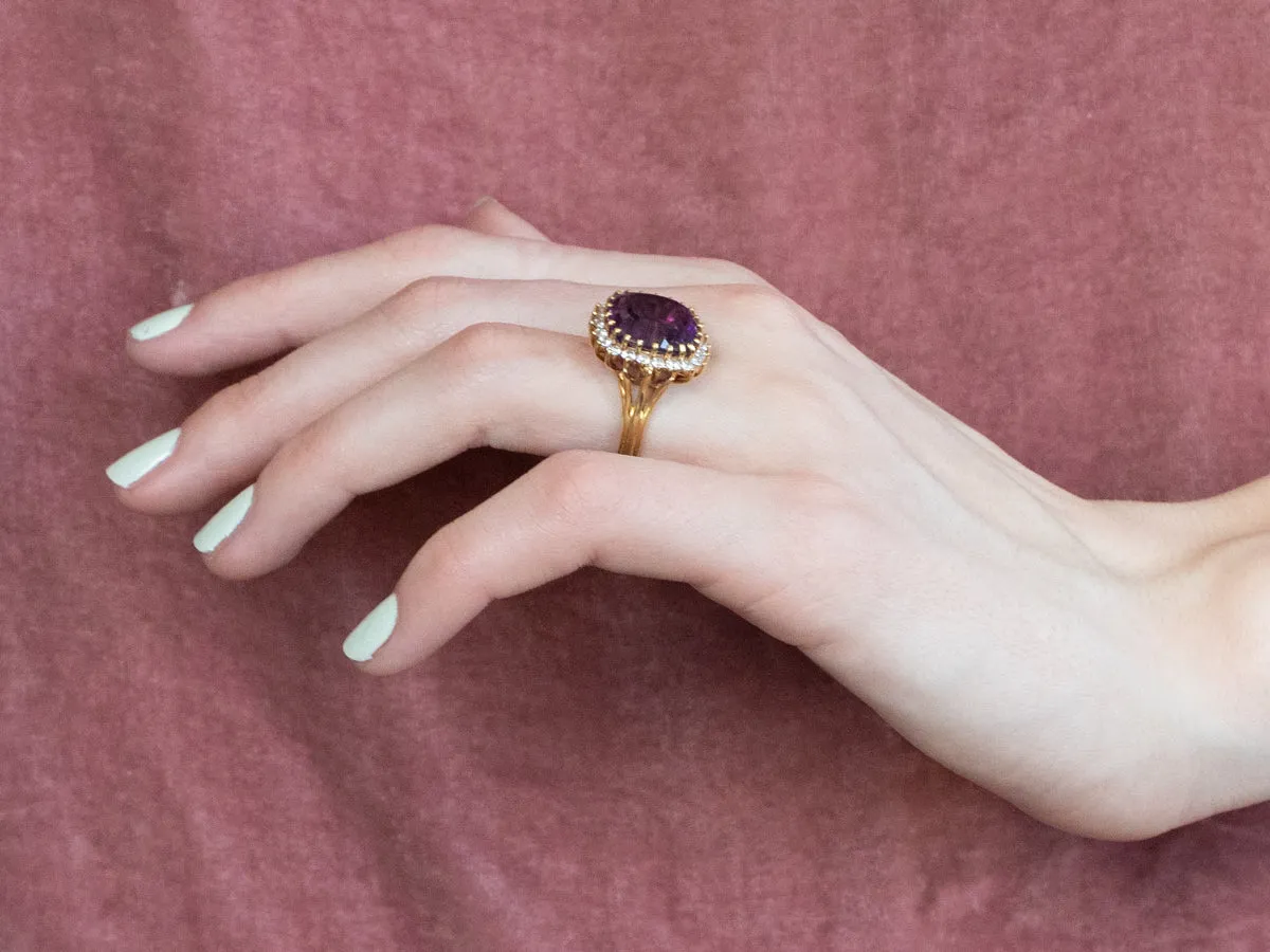 Amethyst and Diamond Cocktail Ring