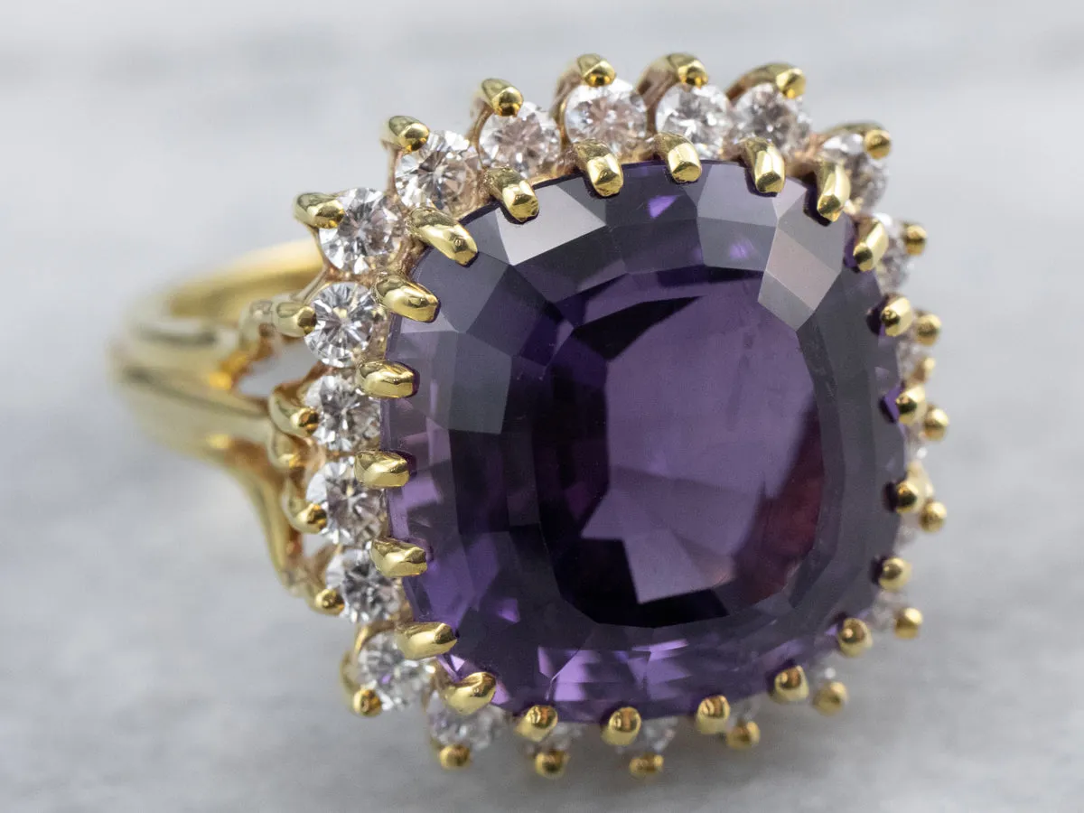 Amethyst and Diamond Cocktail Ring