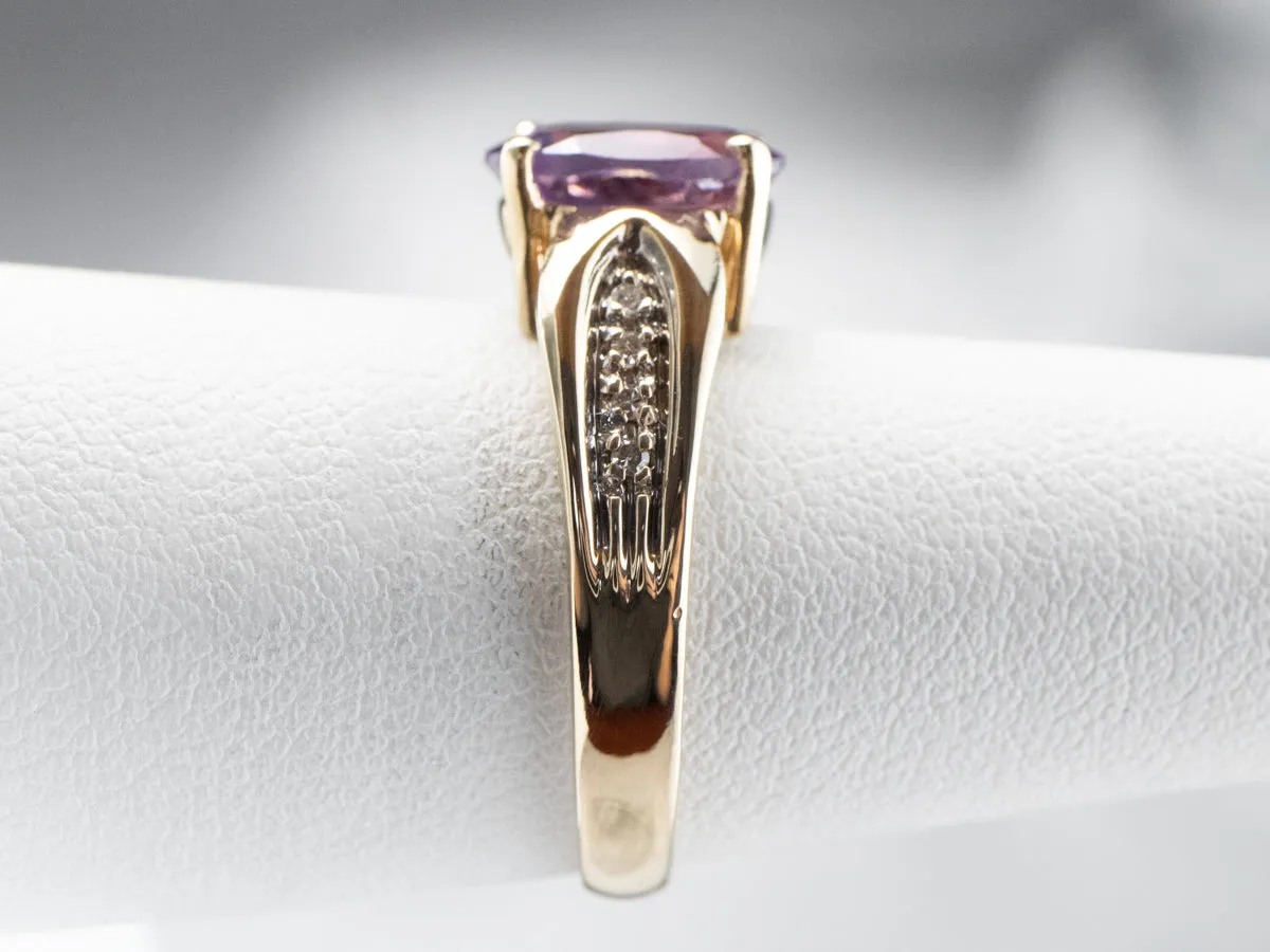 Amethyst Diamond 14K Gold Ring