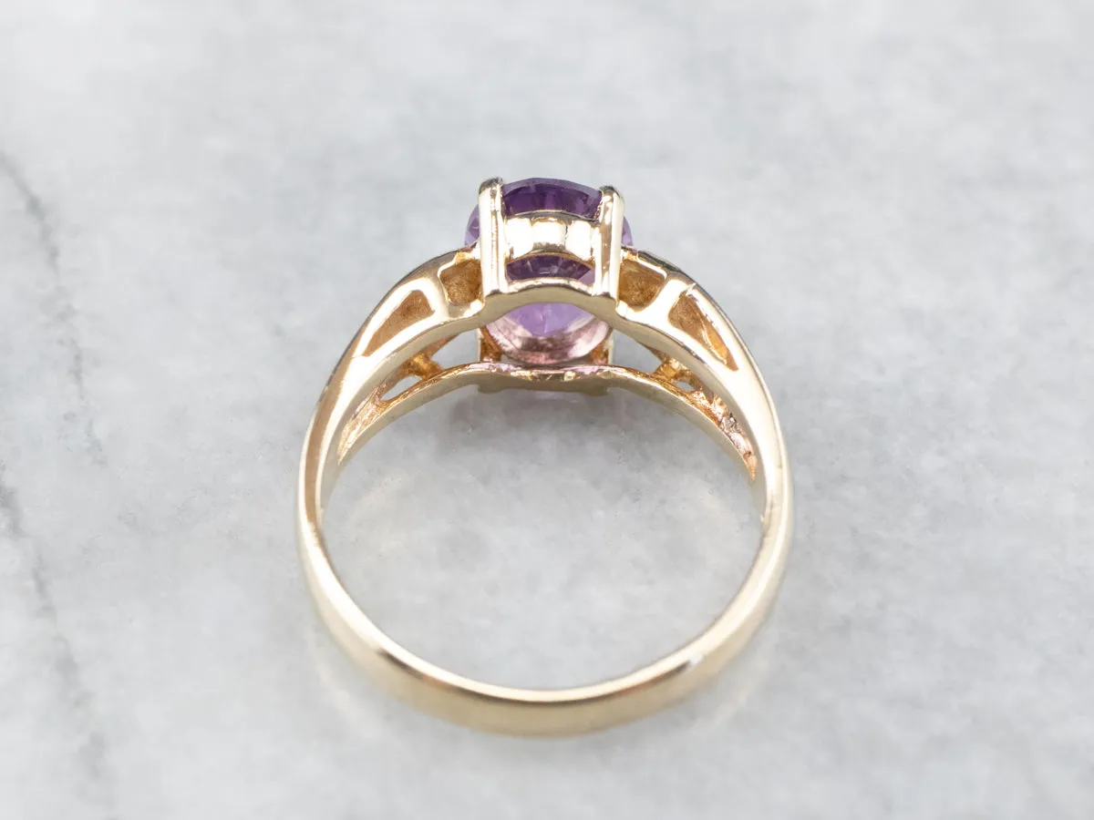 Amethyst Diamond 14K Gold Ring