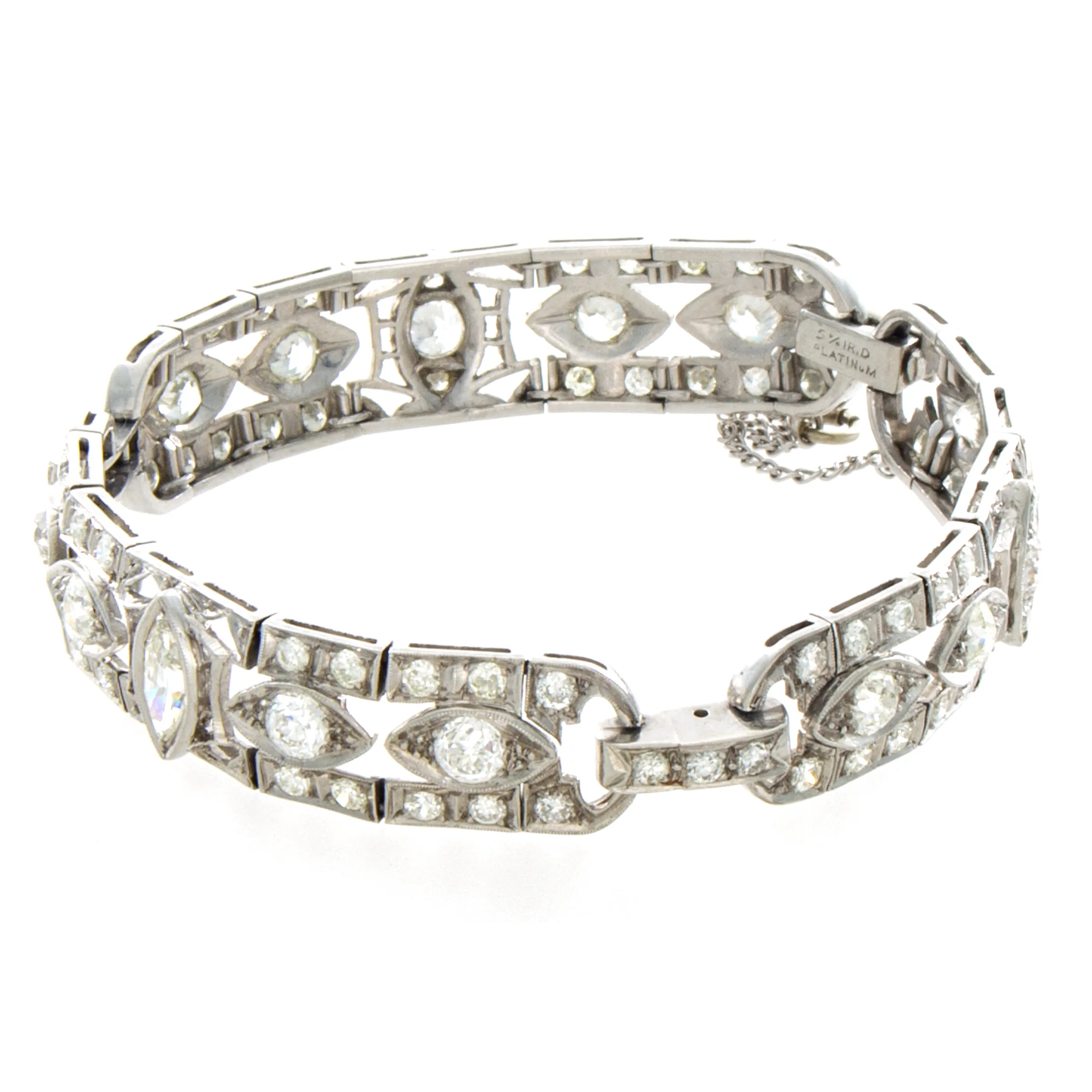 Art Deco Platinum and 5.02ctw Diamond Bracelet