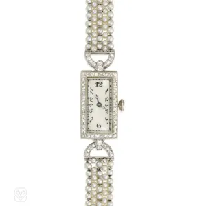 Art Deco seed pearl dinner watch, C.H. Meylan