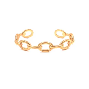 Ashley Gold Stainless Steel Gold Plated Round Link Chain Design Bangle Bracelet