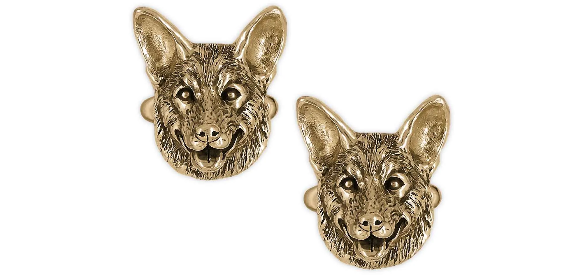 Australian Cattle Dog Cufflinks 14k Gold Vermeil Handmade Australian Cattle Dog Jewelry  CTD1-CLVM