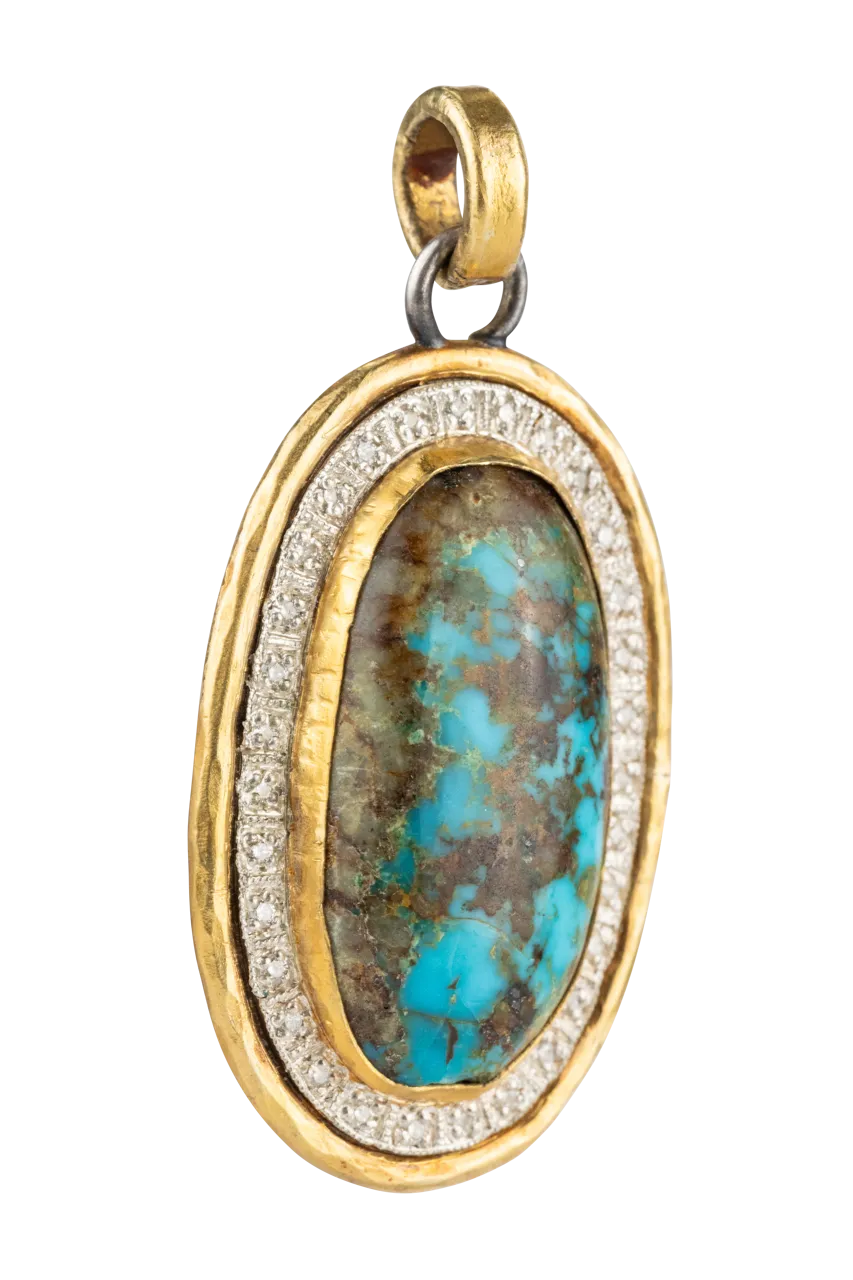 Bisbee Turquoise & Diamond Pendant