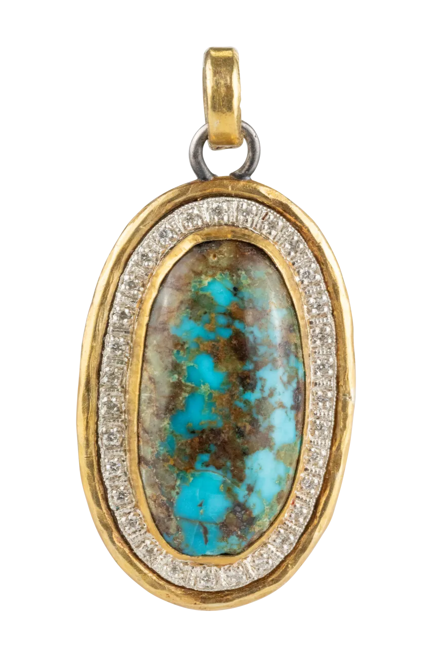 Bisbee Turquoise & Diamond Pendant