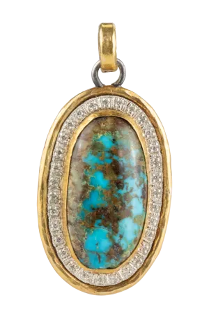 Bisbee Turquoise & Diamond Pendant