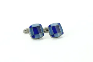 Blue & White Square Cufflinks