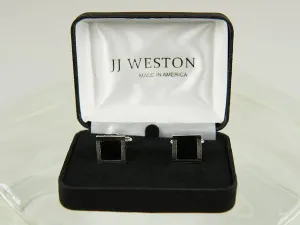 Boy's Cuff Links 26180 Silver with Onyx