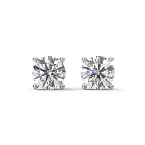 Brilliant Round Cut Lab Created Diamond silver Earring