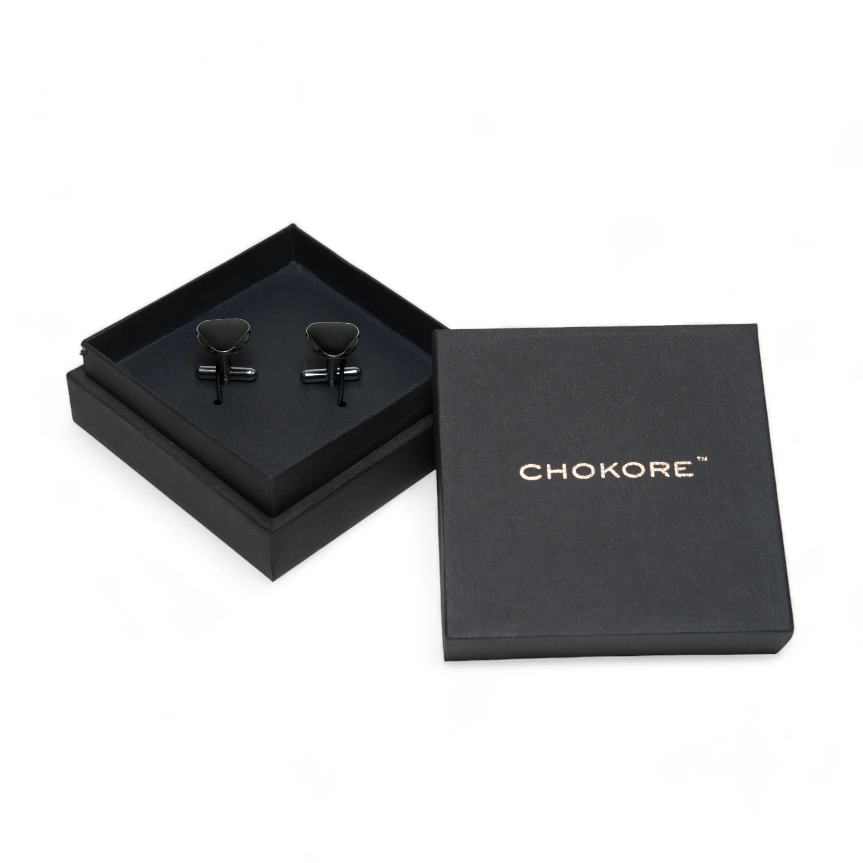 Chokore Circular Triangle Cufflinks (Black)