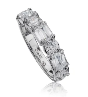 Christopher Designs 14K White Gold L'Amour Crisscut & Round Diamond Wedding Band