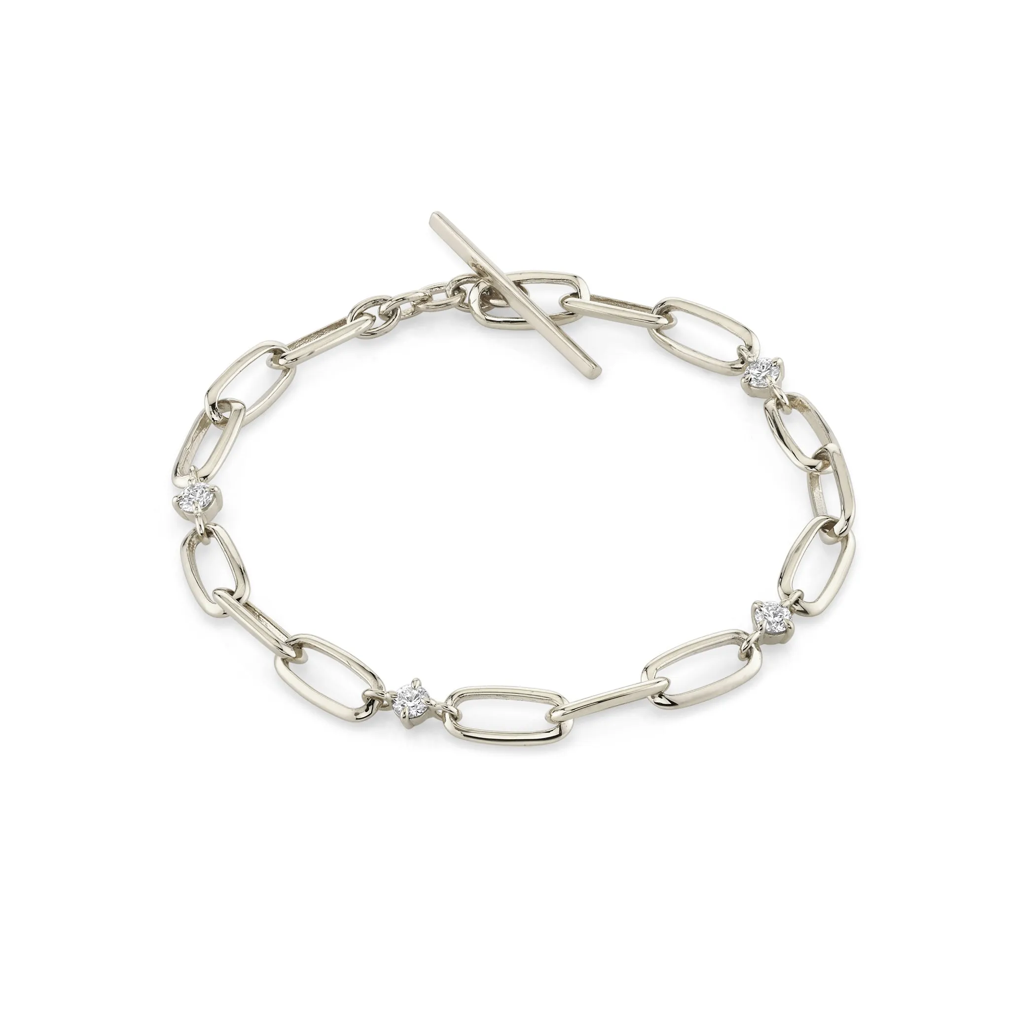 Éclat Tri Link Diamond Station Bracelet