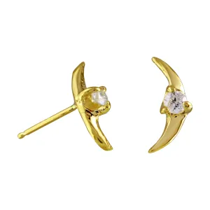 Crescent Moon Stud Earring, Diamond