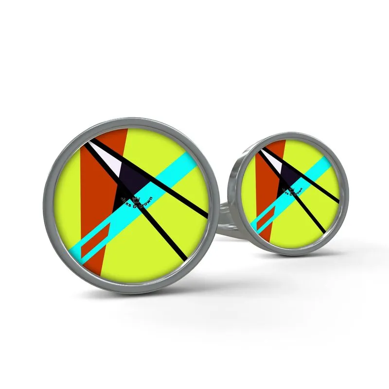 #CU10 JAXS N CROWN COLLECTION cuff  links multicolored