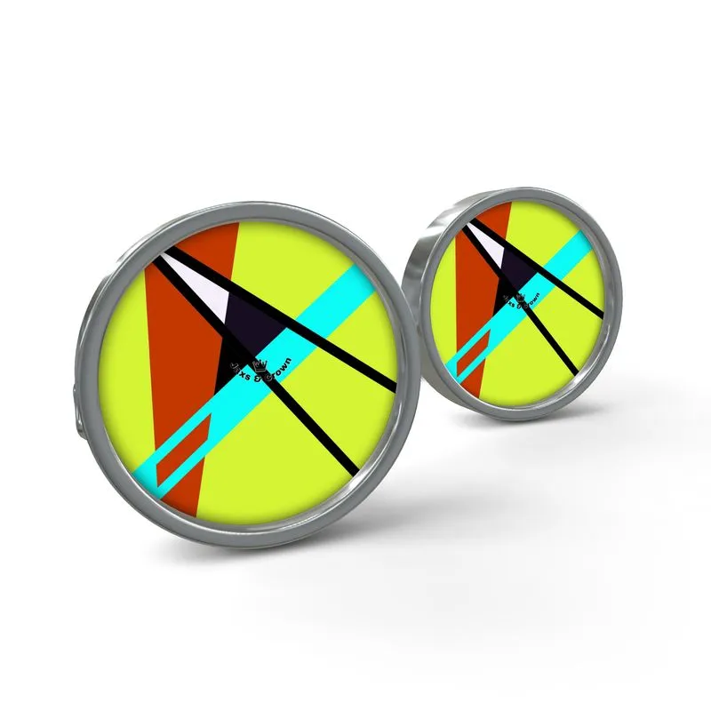 #CU10 JAXS N CROWN COLLECTION cuff  links multicolored