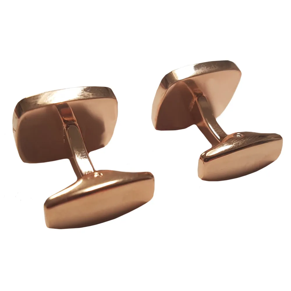 Cufflinks - PREMIER Range - Rose Gold - Curved Square