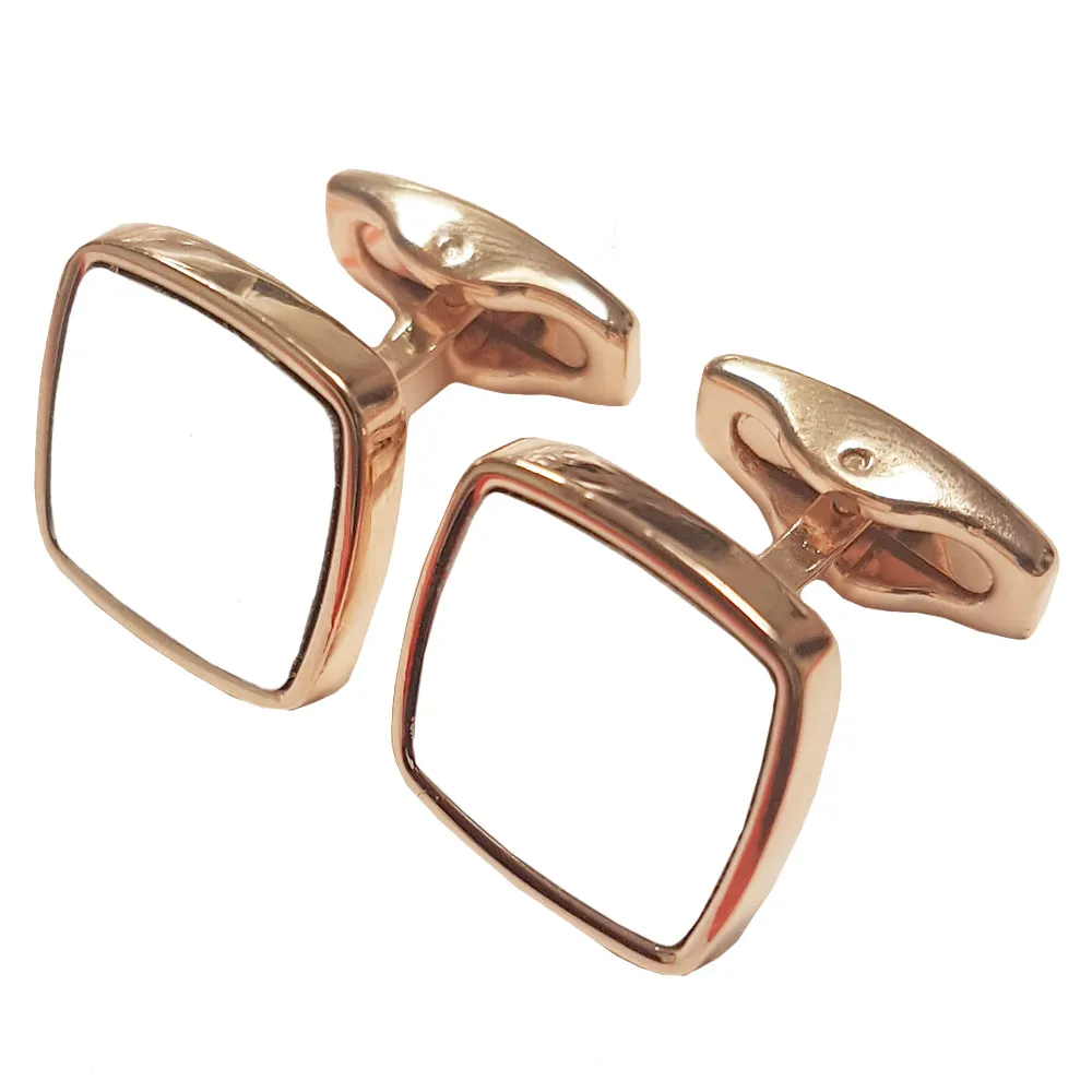 Cufflinks - PREMIER Range - Rose Gold - Curved Square