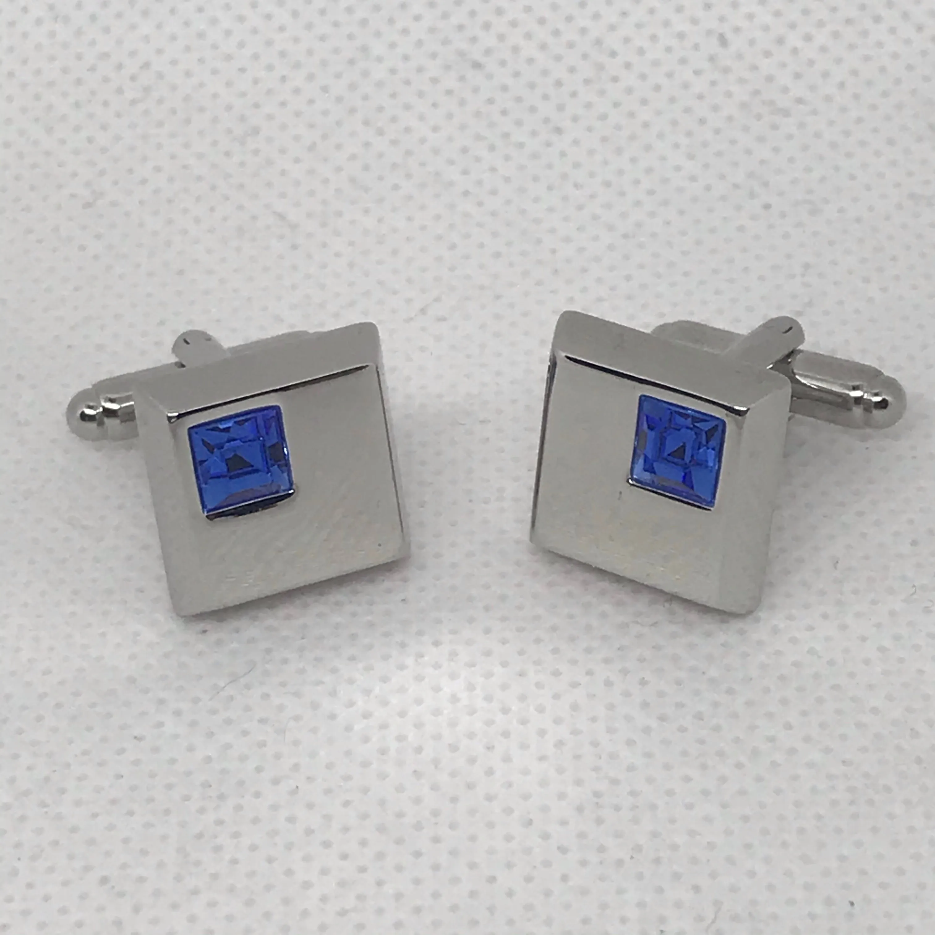 Cufflinks with Simulated Diamond