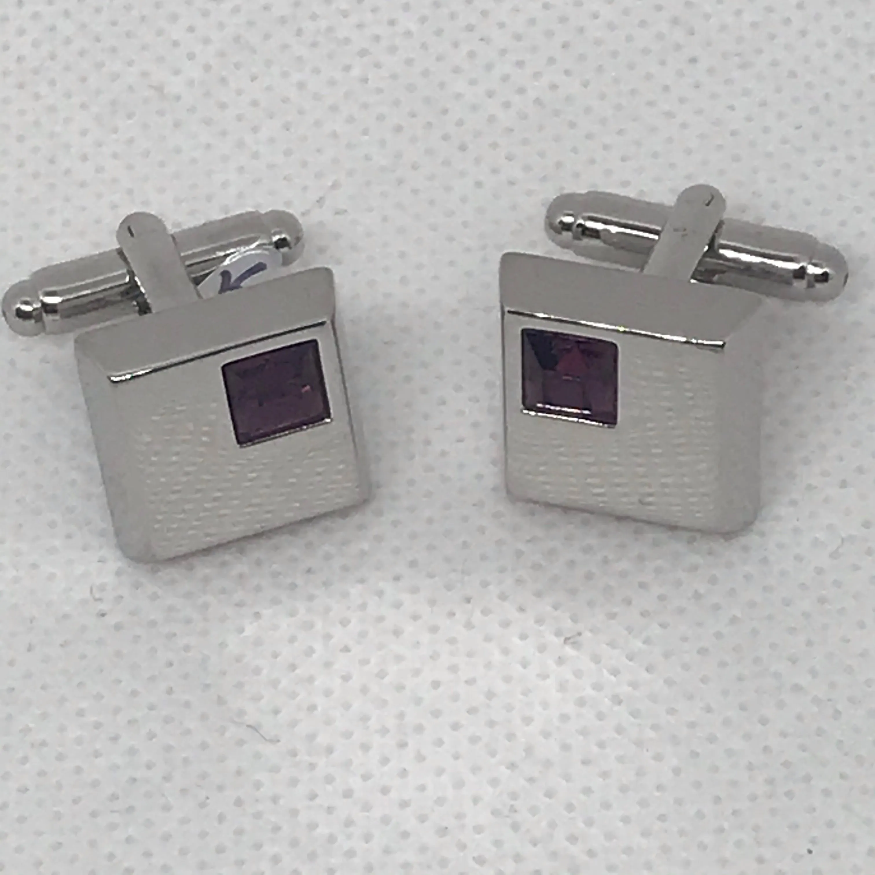 Cufflinks with Simulated Diamond