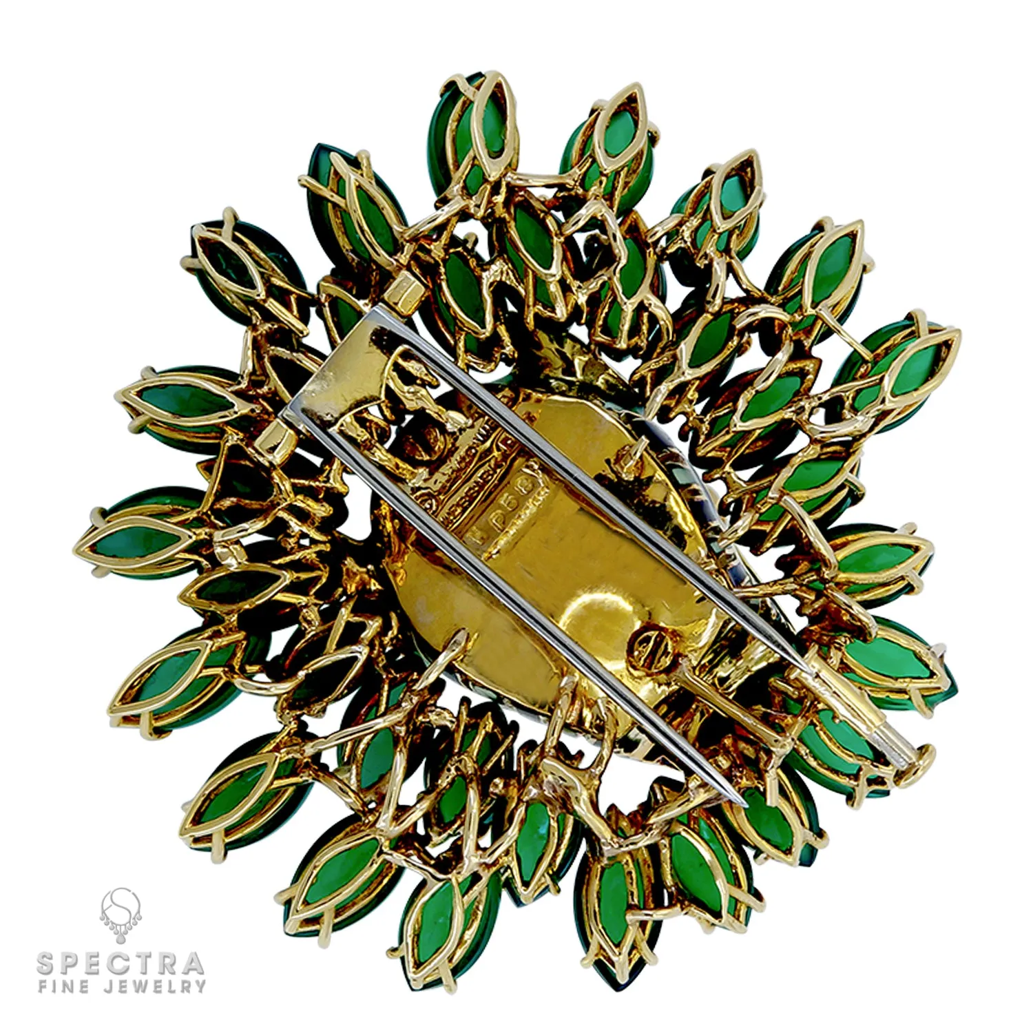 David Webb Kingdom Contemporary Tiger Emerald Brooch