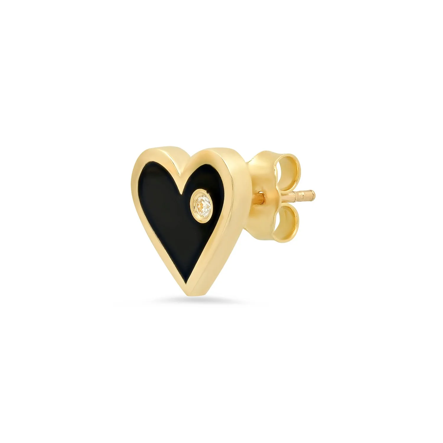 Diamond Enamel Heart Studs