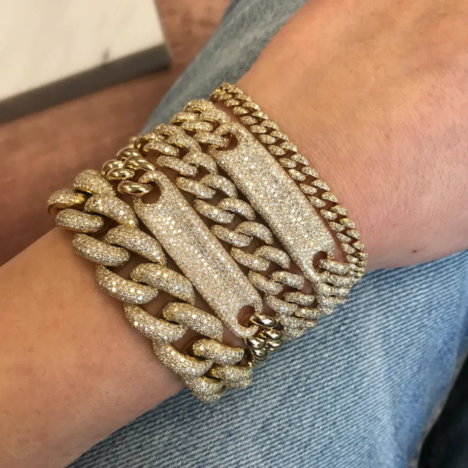 DIAMOND FULL PAVE ID ESSENTIAL LINK BRACELET