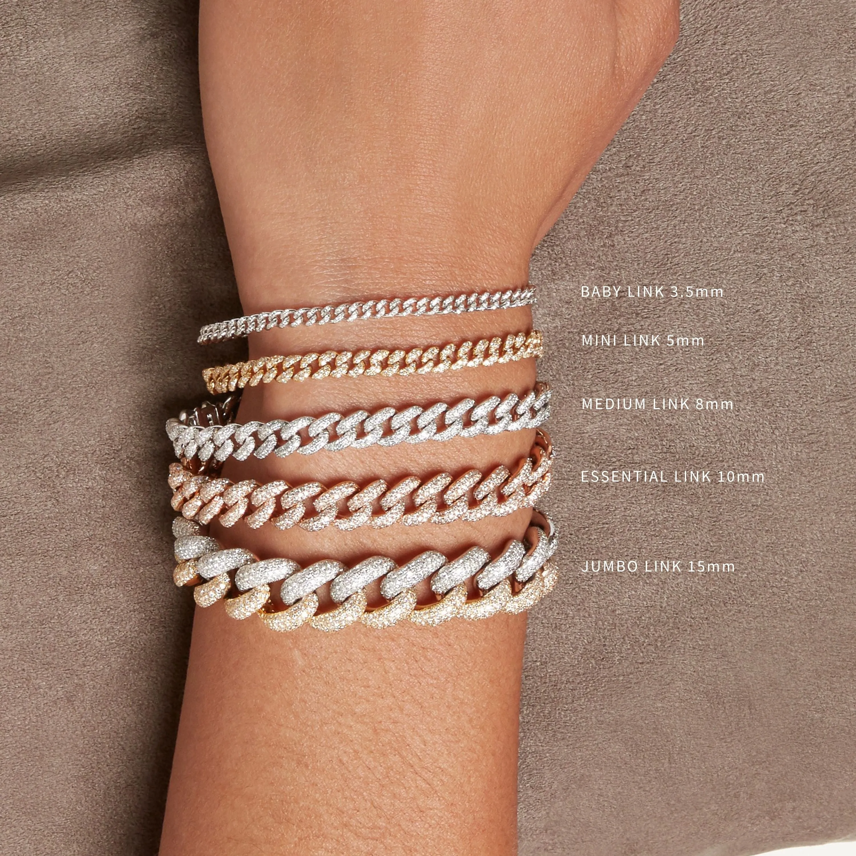 DIAMOND PAVE & WHITE CERAMIC ESSENTIAL LINK BRACELET