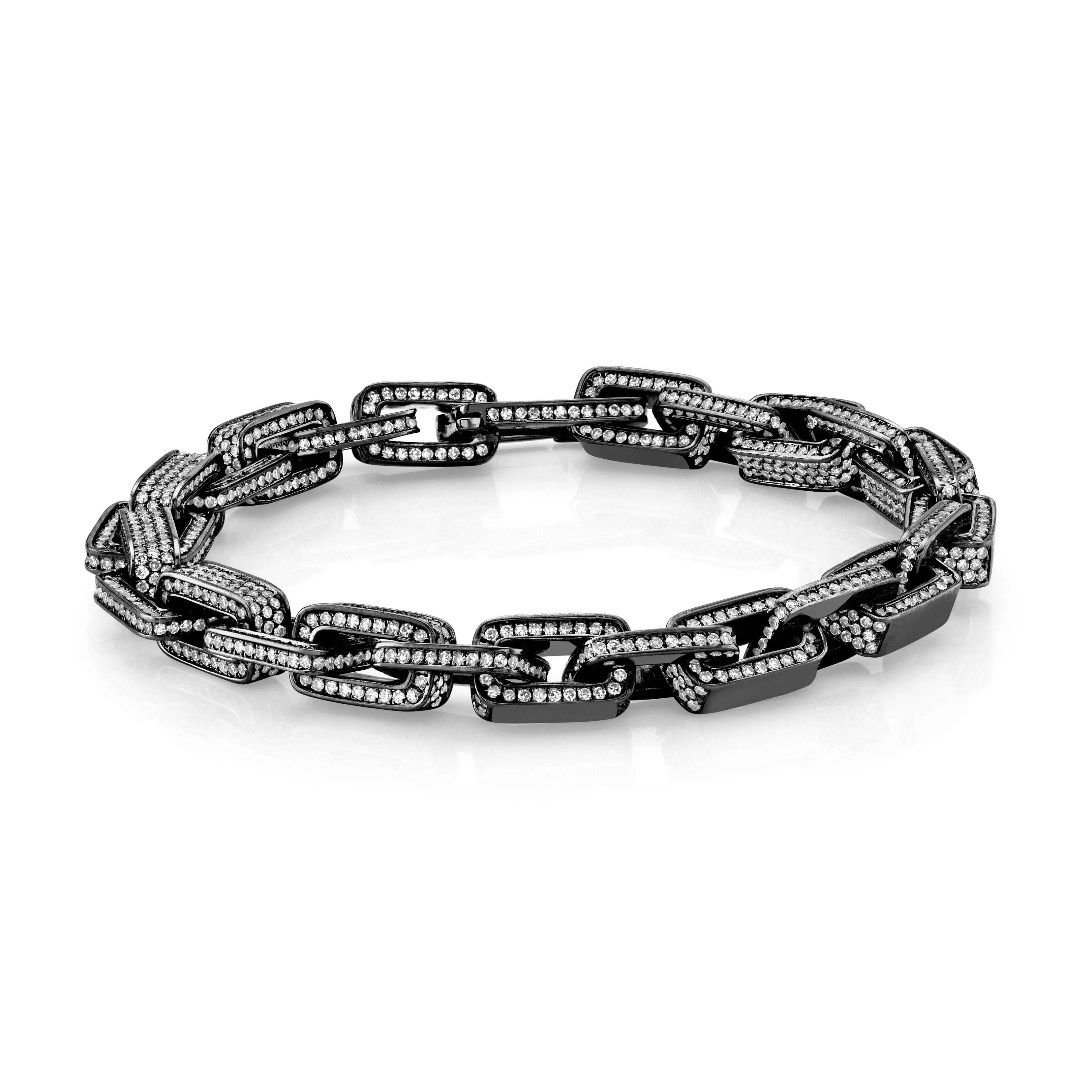 DIAMOND PAVE DECO LINK BRACELET