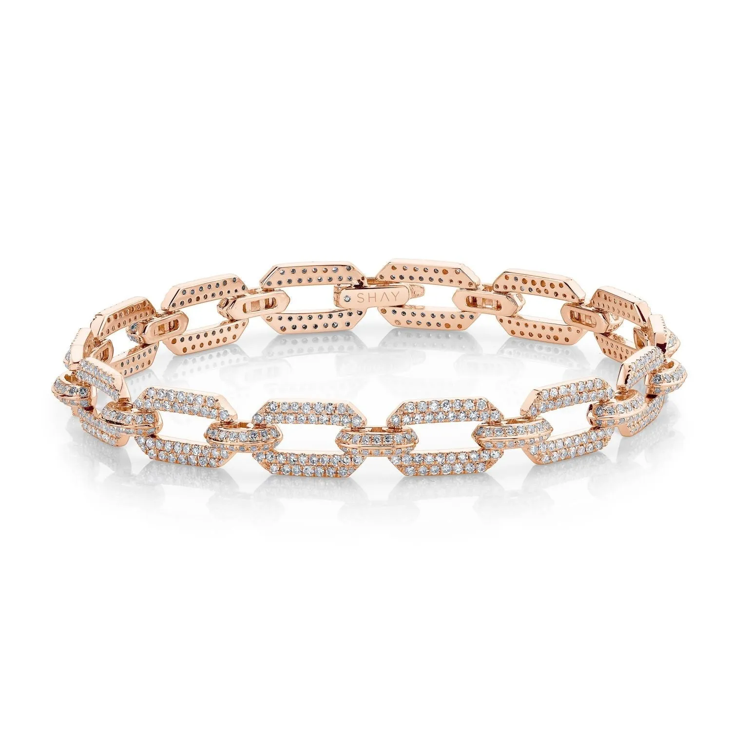 DIAMOND PAVE DOME FLAT LINK BRACELET