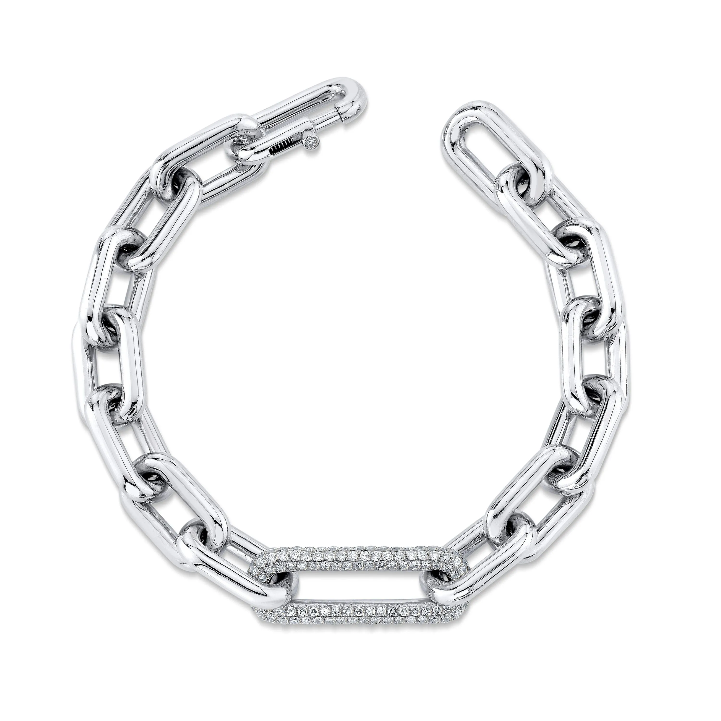 DIAMOND SINGLE PAVE CABLE LINK BRACELET