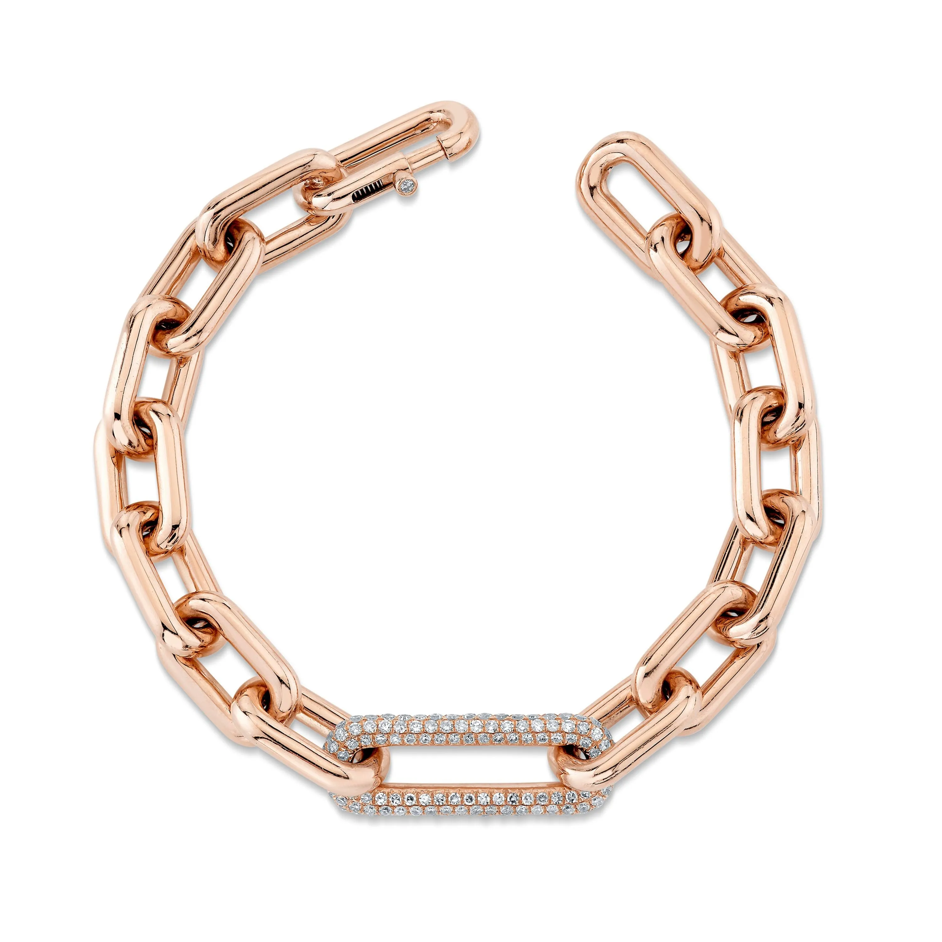 DIAMOND SINGLE PAVE CABLE LINK BRACELET