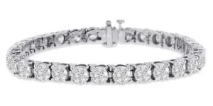 Diamond Tennis Bracelet (19.64 ct Diamonds) in White Gold