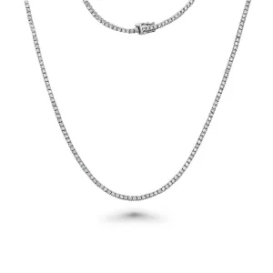 Diamond Tennis Necklace (15.00 ct.) 3.2 mm 4-Prongs Setting in 14K Gold