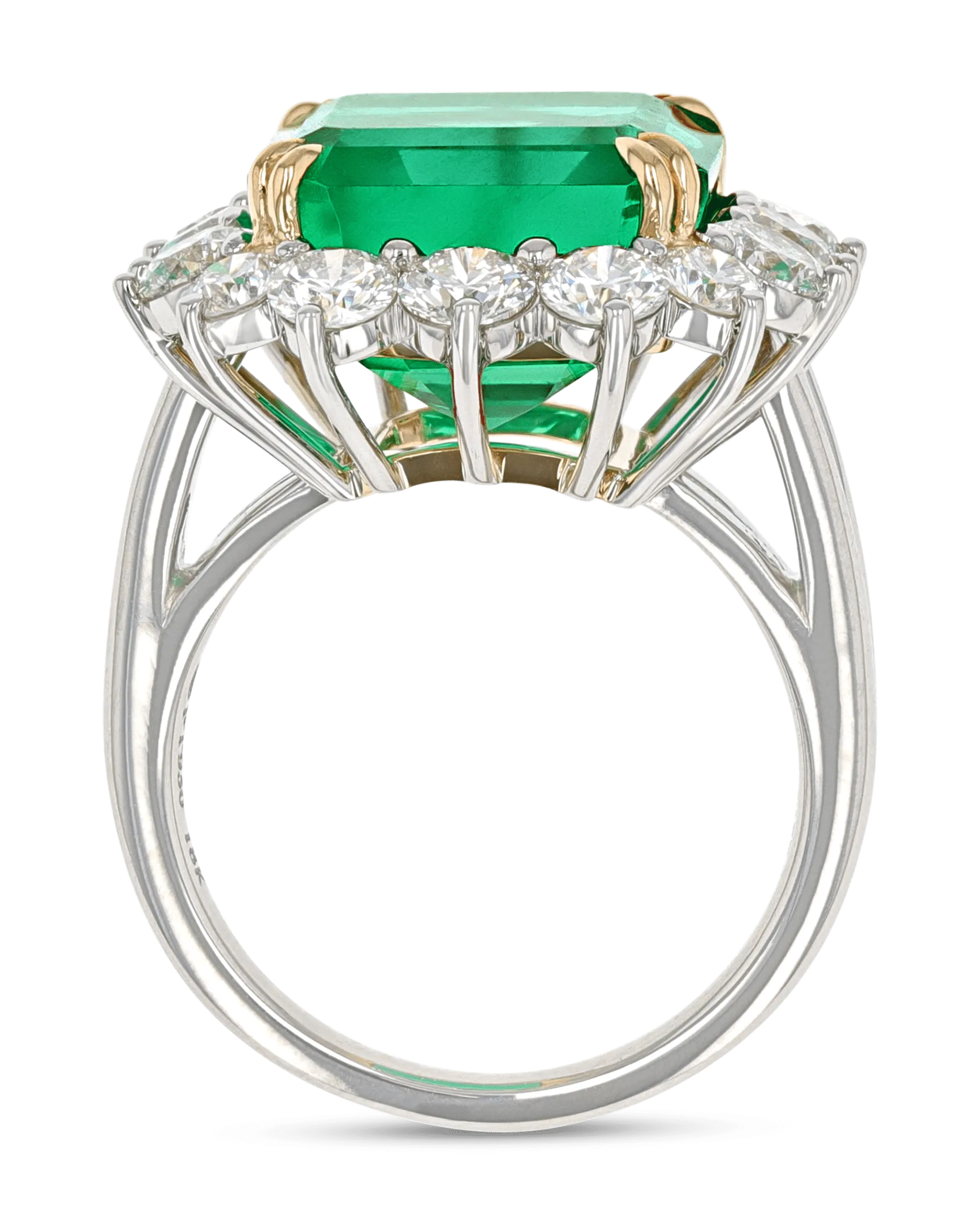 Emerald-Cut Colombian Emerald and Diamond Ring