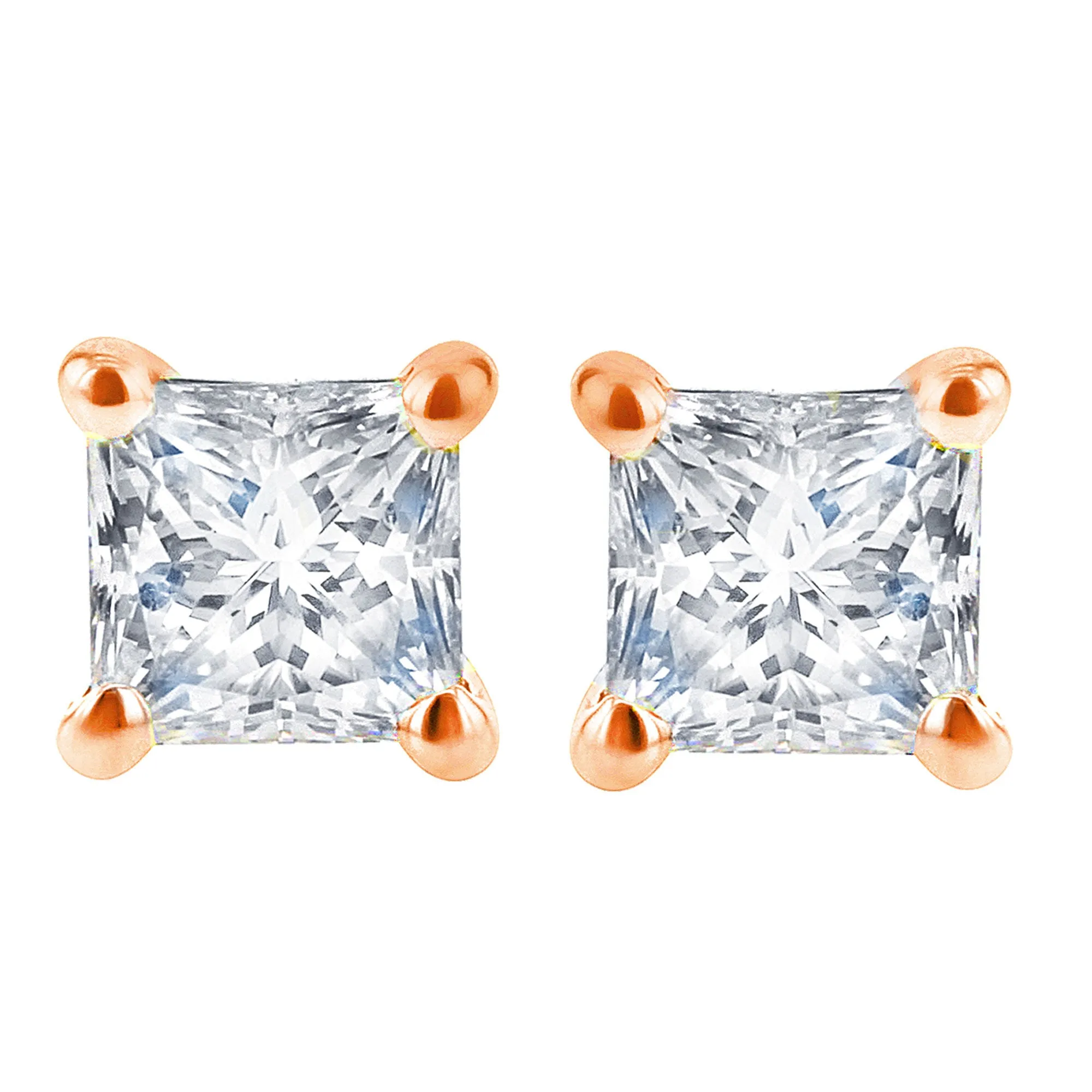 Exclusive Princess Diamond Stud Earrings 1ct