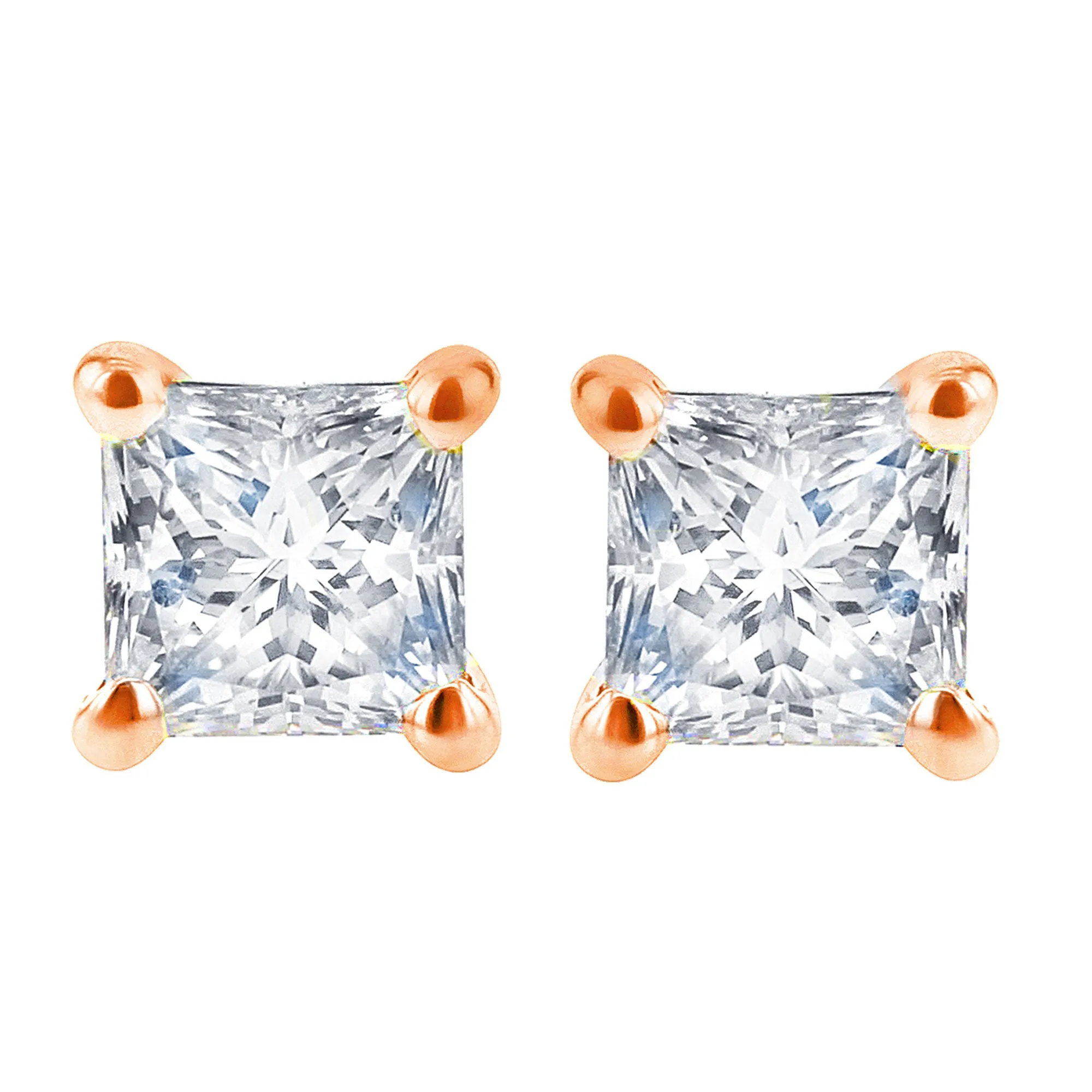 Exclusive Princess Diamond Stud Earrings 3/4ct