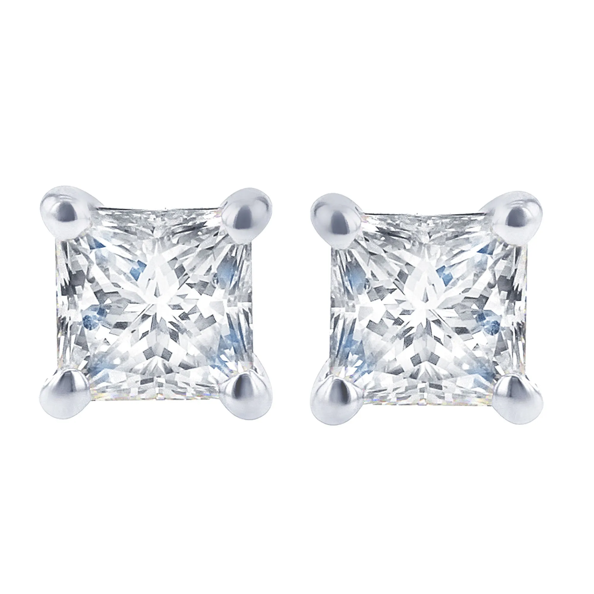 Exclusive Princess Diamond Stud Earrings 3/4ct