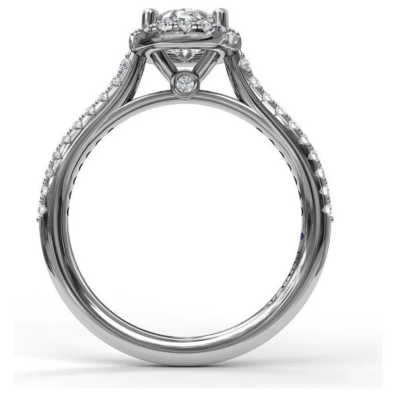 Fana 14K White Gold and Diamond Classic Oval Halo Engagement Ring