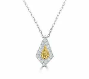 Frederic Sage White & Yellow Gold Kite Shaped Firenze Diamiond Necklace