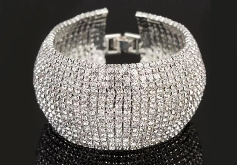 Full Rhinestone Luxury Classic Crystal Pave Link Bracelet