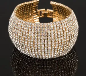 Full Rhinestone Luxury Classic Crystal Pave Link Bracelet