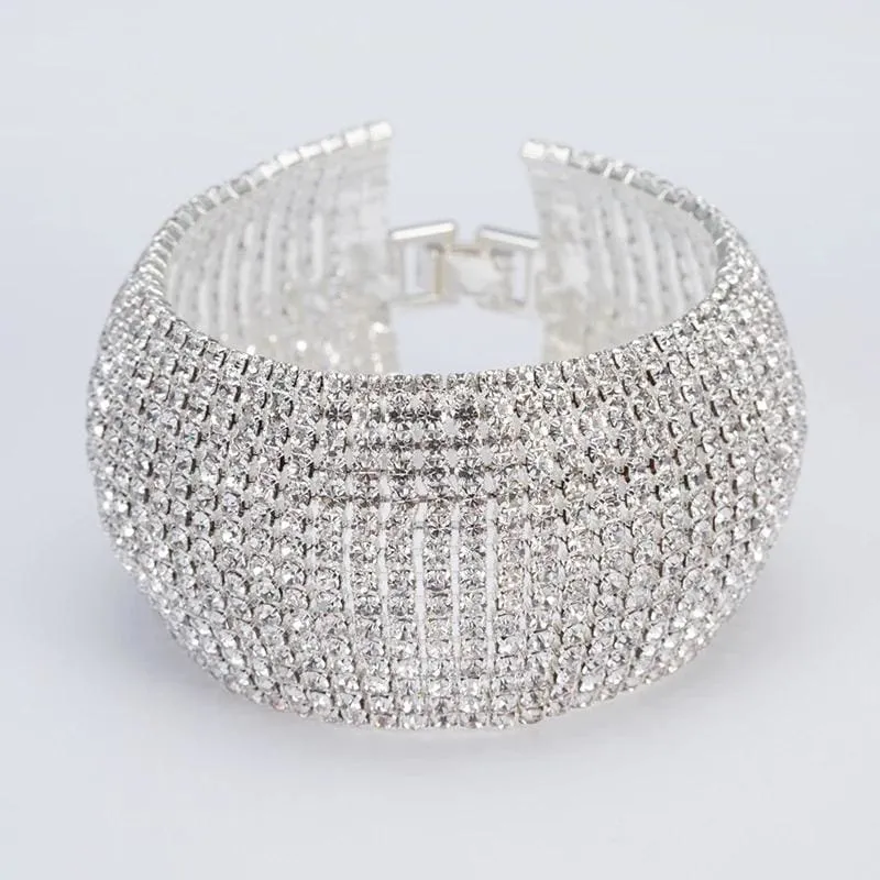 Full Rhinestone Luxury Classic Crystal Pave Link Bracelet