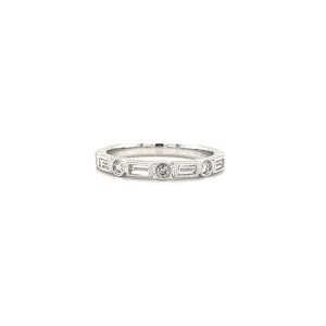 Geometric Ring with 0.34ct of Diamonds in 18K White Gold