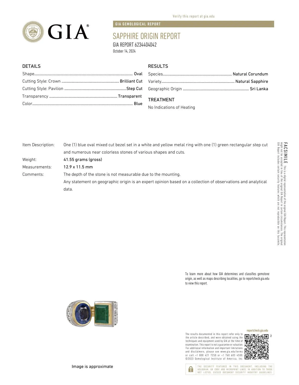 GIA 10 Carat Sapphire GIA 5.3 Carat Emerald Diamond 18K Yellow Gold Large Ring