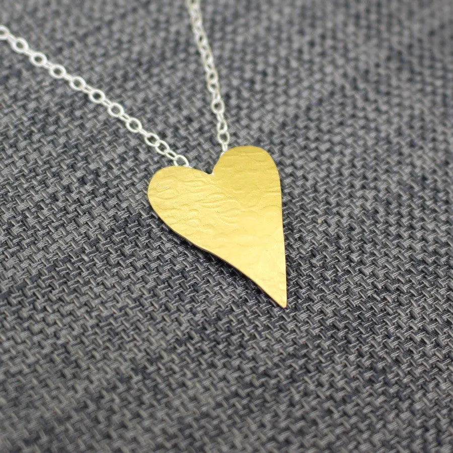 Golden Blossom Heart Pendant