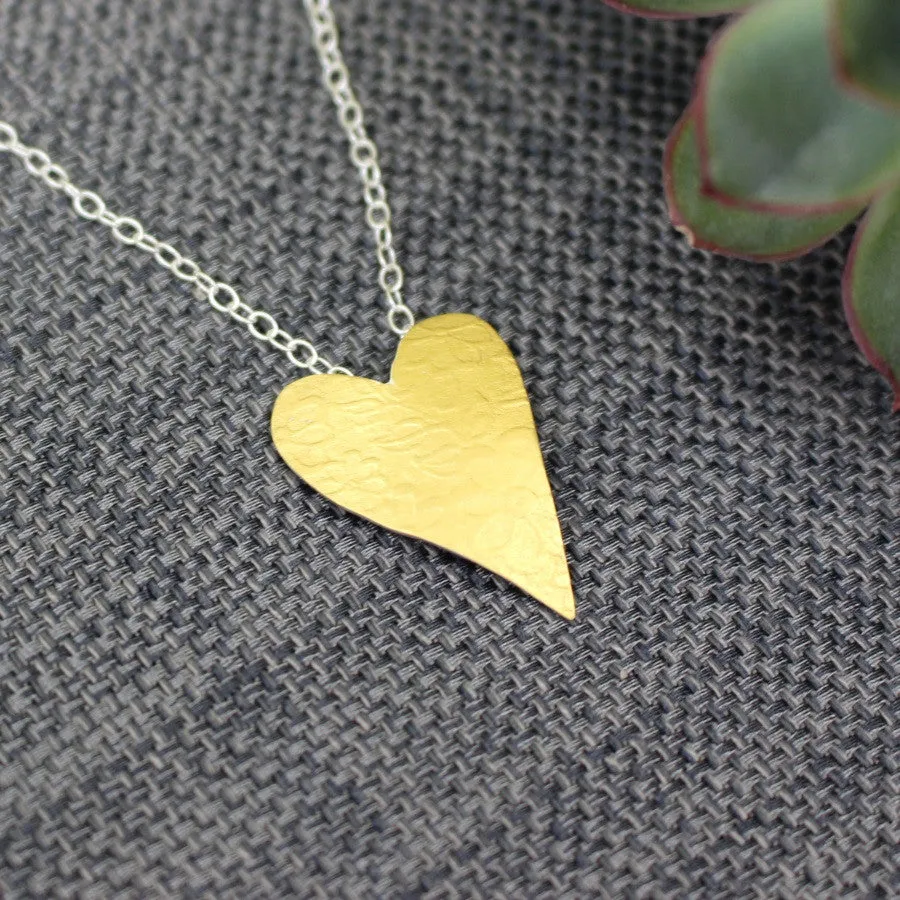 Golden Blossom Heart Pendant